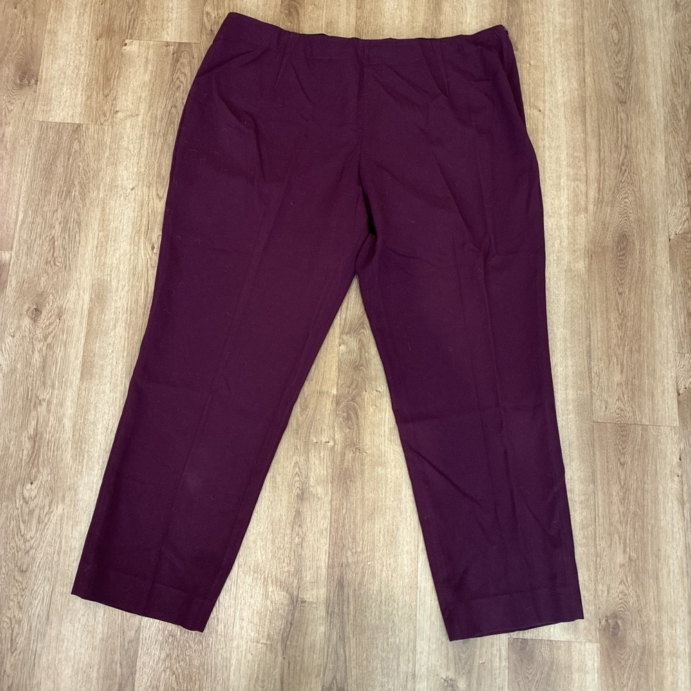 Tahari Pants Womens Plus Size 3X Purple Ponte‎ Knit Classic Stretch Pull On